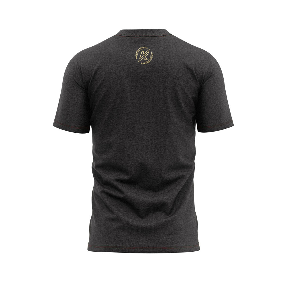 Knapper ball hockey/dek t-shirt Knapper H1 au Bar heather grey back view