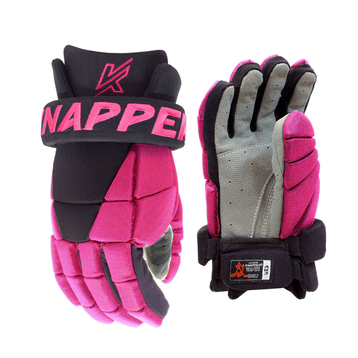 Knapper AK3 ball hockey/dek hockey gloves pink&black
